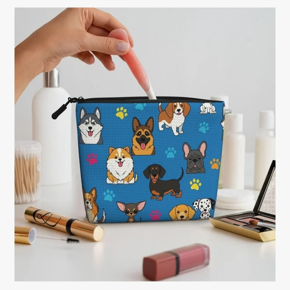 Travel Toiletry Bag for Boys - Cute Blue Puppy